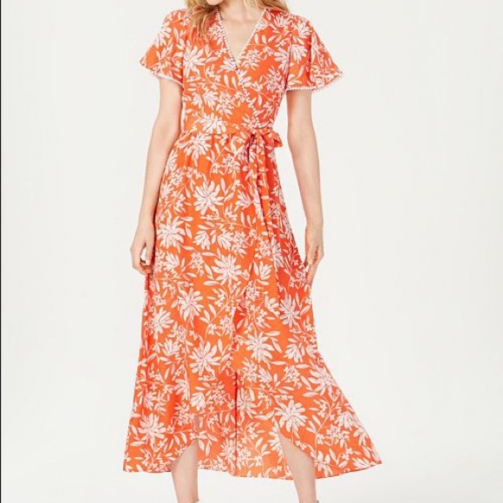 Vince Camuto Size 4 NWT Floral Orange Dress